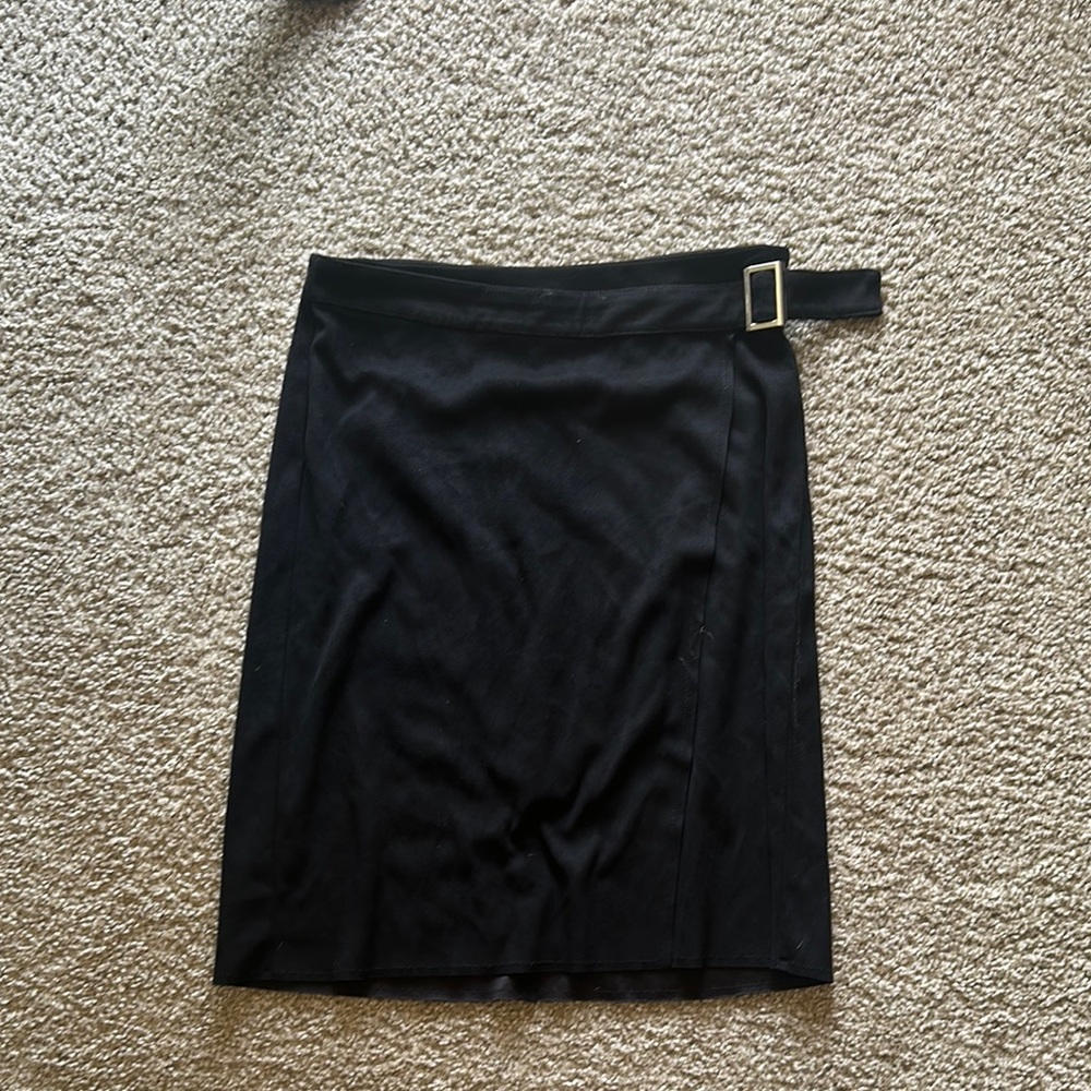 Elegant Black Skirt with Buckle Detail